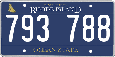RI license plate 793788