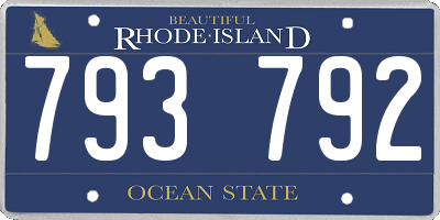 RI license plate 793792