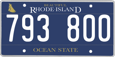 RI license plate 793800