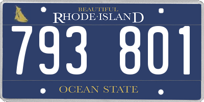 RI license plate 793801