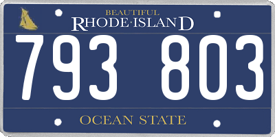 RI license plate 793803