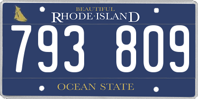 RI license plate 793809