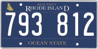 RI license plate 793812