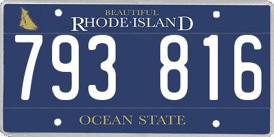 RI license plate 793816