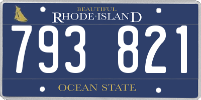 RI license plate 793821