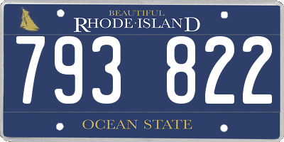 RI license plate 793822
