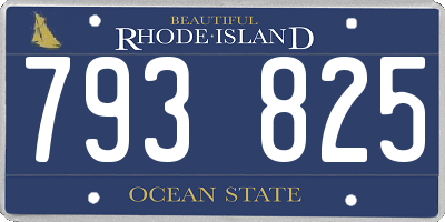 RI license plate 793825