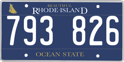 RI license plate 793826