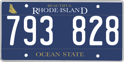 RI license plate 793828
