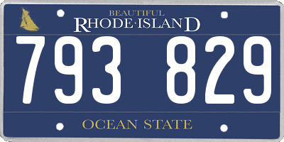 RI license plate 793829