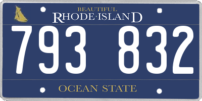 RI license plate 793832