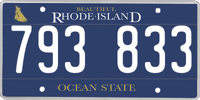 RI license plate 793833