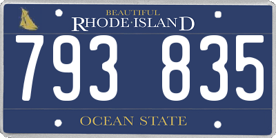 RI license plate 793835