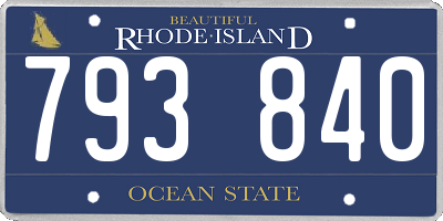 RI license plate 793840