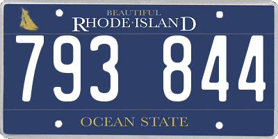 RI license plate 793844