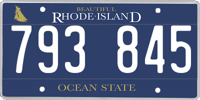 RI license plate 793845