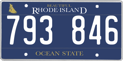 RI license plate 793846