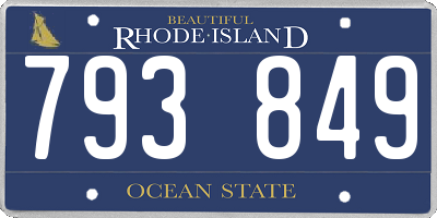 RI license plate 793849