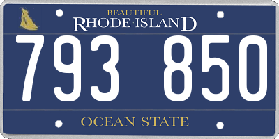 RI license plate 793850