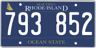 RI license plate 793852
