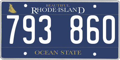 RI license plate 793860