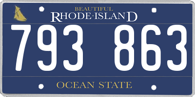 RI license plate 793863