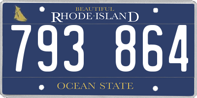 RI license plate 793864