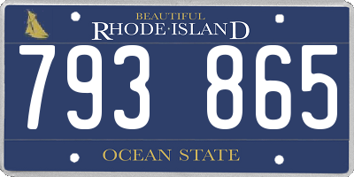 RI license plate 793865