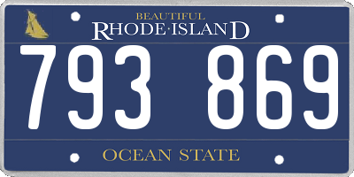 RI license plate 793869