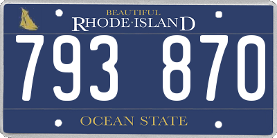 RI license plate 793870