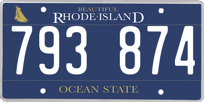 RI license plate 793874