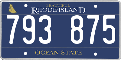 RI license plate 793875