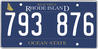 RI license plate 793876