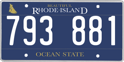 RI license plate 793881