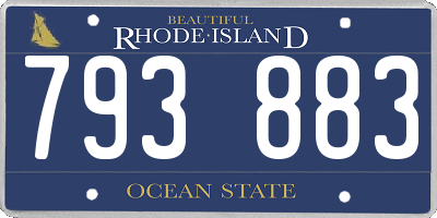 RI license plate 793883