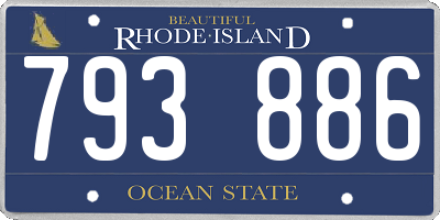 RI license plate 793886