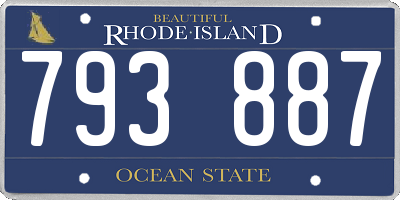RI license plate 793887