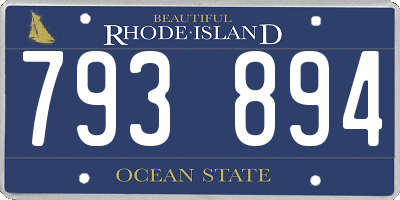 RI license plate 793894