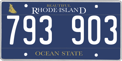 RI license plate 793903