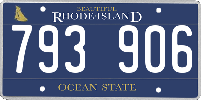 RI license plate 793906