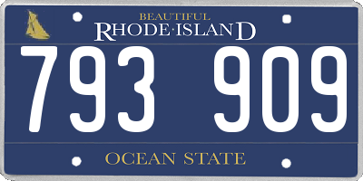 RI license plate 793909