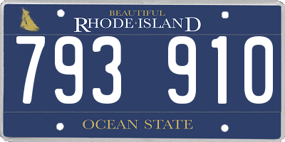 RI license plate 793910