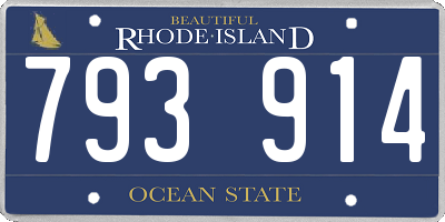 RI license plate 793914