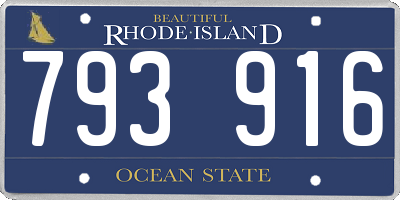 RI license plate 793916