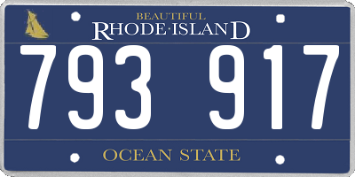 RI license plate 793917