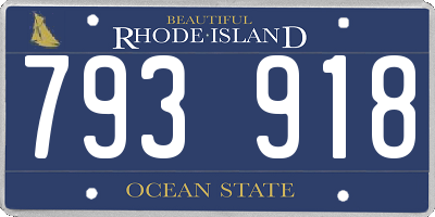 RI license plate 793918