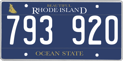 RI license plate 793920