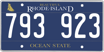 RI license plate 793923