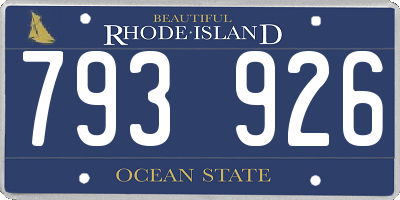 RI license plate 793926