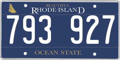 RI license plate 793927